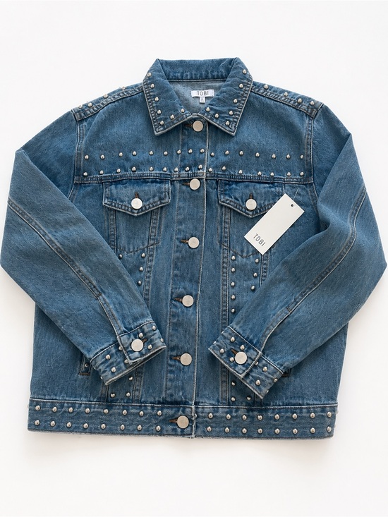 Jackets & Blazers - NWT TOBI Studded Denim Jacket Small | 100% Cotton Western Moto Festival